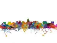 Large Madison Wisconsin Watercolour Skyline (Rolled Canvas - No Frame)