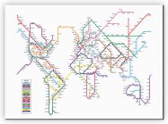 Extra Small Metro Subway Map of the World  (Canvas)