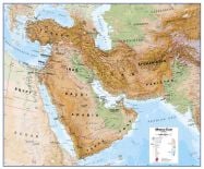 Large Middle East Wall Map Physical (Magnetic board and frame)
