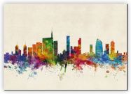 Medium Milan Watercolour Skyline (Canvas)