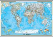 National Geographic World Classic Map (Hanging bars)