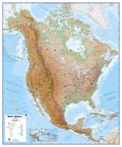 Huge North America Wall Map Physical (Magnetic board and frame)