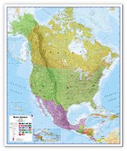 Large North America Wall Map Political (Canvas)