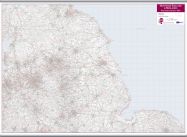 Northern England and the Midlands Postcode District Map (Hanging bars)