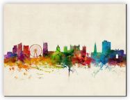 Medium Nottingham England Watercolour Skyline (Canvas)