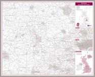 Oxford Postcode Sector Map (Pinboard & framed - Silver)