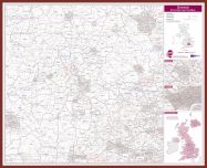 Oxford Postcode Sector Map (Pinboard & framed - Dark Oak)