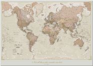 Huge Personalised Antique World Map (Pinboard)