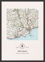 Personalised Postcode Map Print - Cream (Wood Frame - Black)