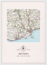 Personalised Postcode Map Print - Cream (Wood Frame - White)
