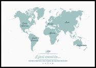 Large Personalised Travel Map of the World - Rustic (Pinboard & framed - Black)