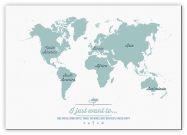 Large Personalised Travel Map of the World - Rustic (Canvas)