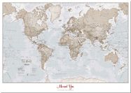 Huge Personalised World Is Art - Wall Map Neutral (Pinboard)