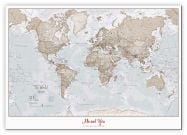 Medium Personalised World Is Art - Wall Map Neutral (Canvas)