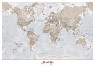 Huge Personalised World Is Art - Wall Map Neutral (Laminated)
