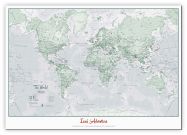Small Personalised World Is Art - Wall Map Rustic (Canvas)
