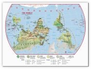 Large Primary Upside Down World Wall Map Environmental (Canvas)