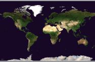 Large Satellite Map of the World (Hanging bars)