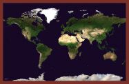 Medium Satellite Map of the World (Pinboard & framed - Dark Oak)