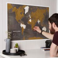 Scratch the World® black edition map print (Silk Art Paper)