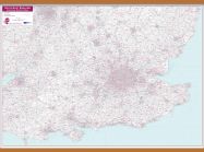 South East England Postcode District Map (Wooden hanging bars)
