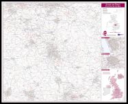 Stoke on Trent Postcode Sector Map (Pinboard & framed - Black)