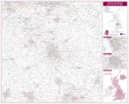 Stoke on Trent Postcode Sector Map (Magnetic board and frame)
