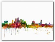 Small Tampa Watercolour Skyline (Canvas)
