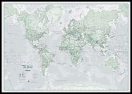 Large The World Is Art - Wall Map Rustic (Pinboard & framed - Black)