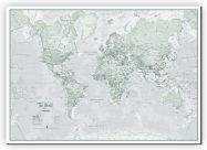 Huge The World Is Art - Wall Map Rustic (Canvas)