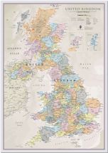 Huge UK Classic Wall Map (Pinboard)