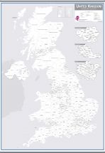UK Parliamentary Boundary Outline Map (Hanging bars)
