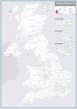 UK Parliamentary Boundary Outline Map (Magnetic board and frame)