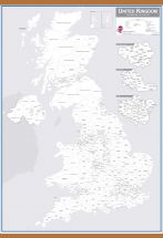 UK Parliamentary Boundary Outline Map (Wooden hanging bars)
