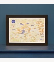 English Heritage Scratch Off London's Blue Plaques Print (Pinboard & wood frame - Black)