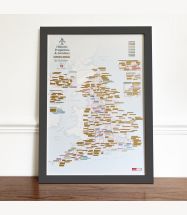 English Heritage Scratch Off Sites Print (Pinboard & wood frame - Black)
