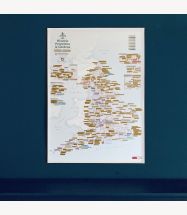 English Heritage Sites Collect and Scratch Map hanging on wall