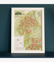 Scratch Off Snowdonian Climbs Print (Pinboard & wood frame - White)