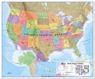 Large USA Wall Map Political (Pinboard)