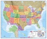 Huge USA Wall Map Political (Magnetic board and frame)
