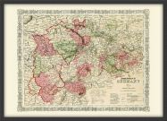 Medium Vintage Johnsons Map of Germany No 2 (Wood Frame - Black)