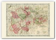 Huge Vintage Johnsons Map of Germany No 2 (Canvas)