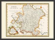Medium Vintage Map of Franconia (Wood Frame - Black)