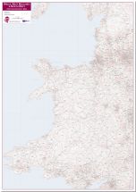 Wales, West Midlands and North West Postcode District Map (Pinboard)