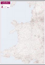 Wales, West Midlands and North West Postcode District Map (Hanging bars)
