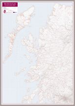 Western Scotland Postcode District Map (Pinboard & framed - Silver)