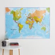 Large World Wall Map Political (Paper Single Side Lamination)