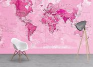 Pink World Map Wallpaper (Wallpaper)