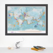 Scratch The World® Surf Map (Pinboard & wood frame - Black)