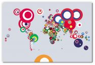 Huge World Abstract Flags Art Map of the World (Canvas)
